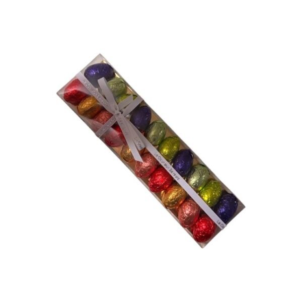 Œufs pliés au chocolat noir et lait. Assortiment de 20 pièces - 155 g environ.